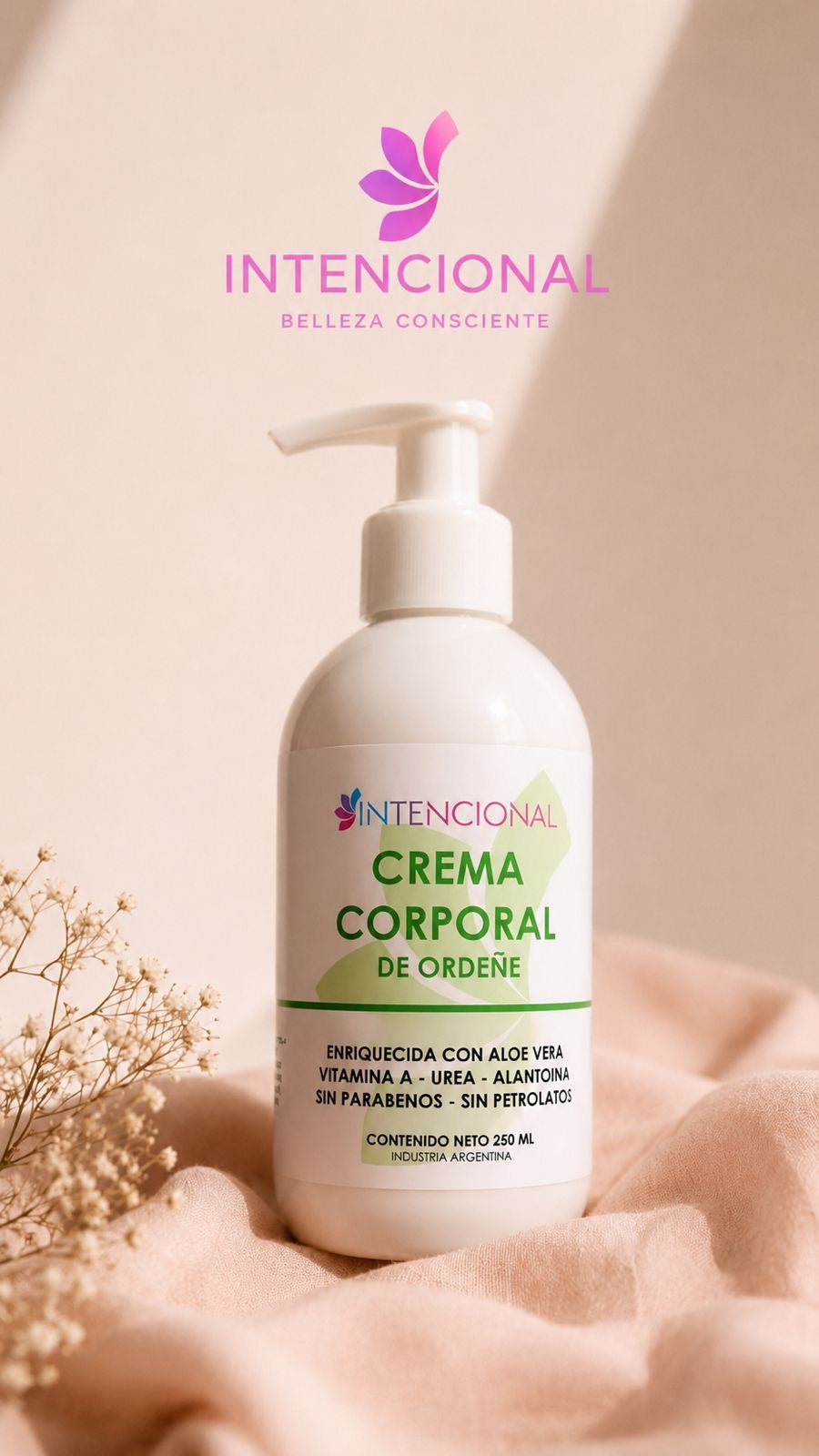 Crema corporal de ordeñe Intencional sobre tela