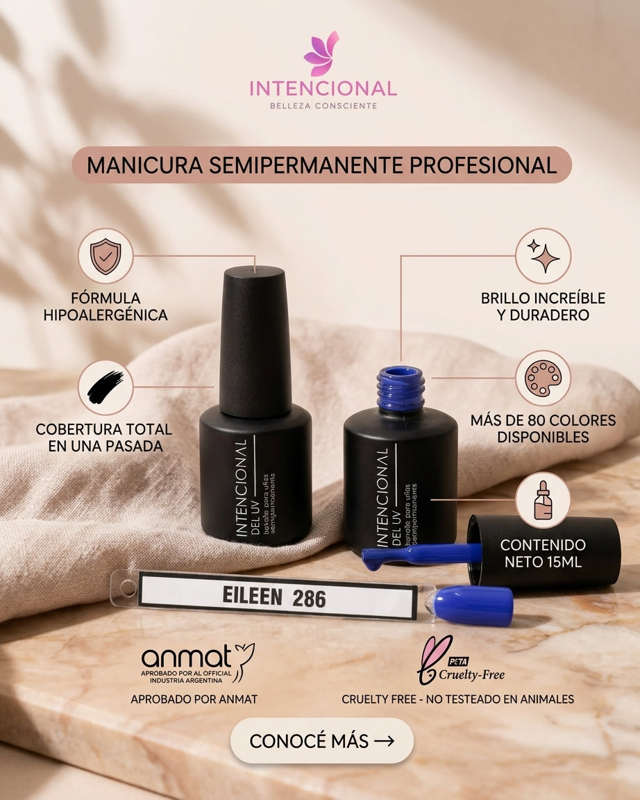 Esmalte semipermanente Eileen 286: cobertura total en una pasada, contenido neto 15 ml, más de 80 colores disponibles