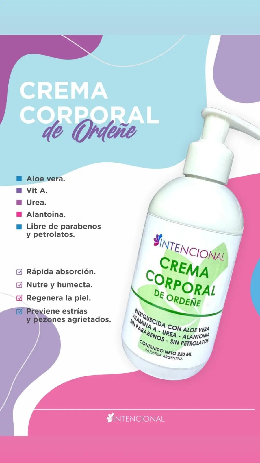 Beneficios de la crema de ordeñe: aloe vera, vitamina A, urea y alantoína
