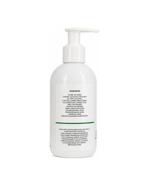 Dorso de la crema corporal de ordeñe Intencional con la lista de ingredientes
