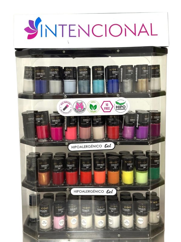 Exhibidor de esmaltes hipoalergénicos gel Intencional
