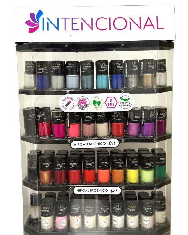 Exhibidor de esmaltes hipoalergénicos gel Intencional