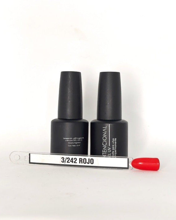 Esmalte semipermanente Gel UV Intencional, tono Rojo 242