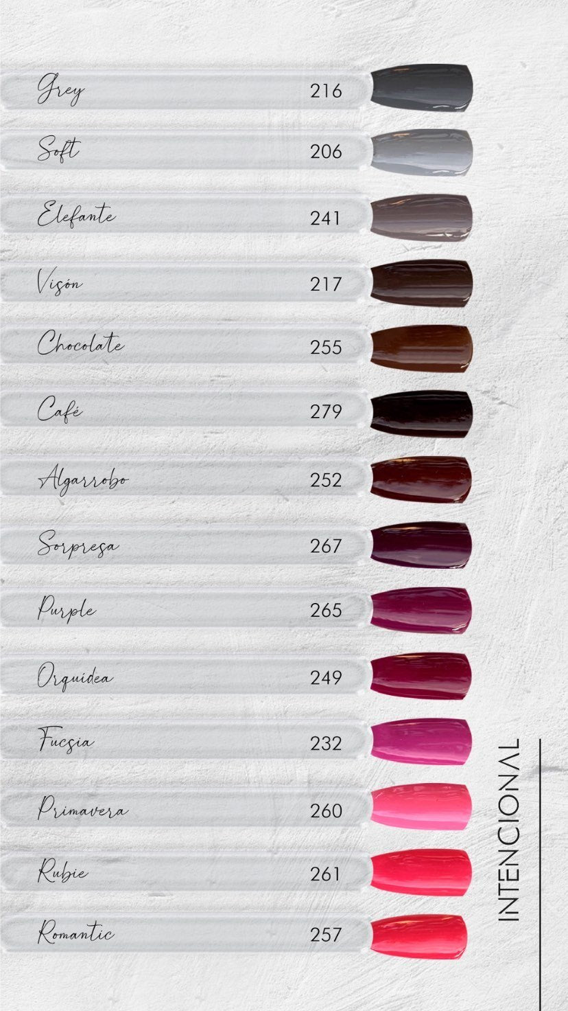 Carta de colores Intencional: grises, marrones y fucsias